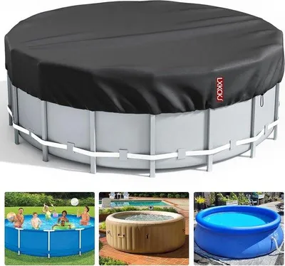 Produktbild von Famanu Rundpoolabdeckung mit Zugband - 2,4 m, schwarz
