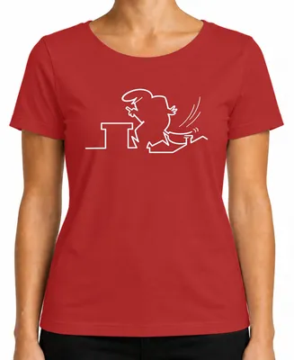 Immagine prodotto di Maglietta da donna, linea Balum Strichmännchen Osvaldo, motivo cartoon, rossa, taglia 3XL