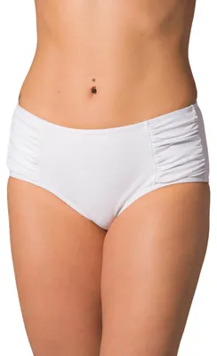 Produktbild von Aquarti Damen Bikinihose Hotpants mit seitlichen Raffungen, Farbe: Weiß, Größe: 36