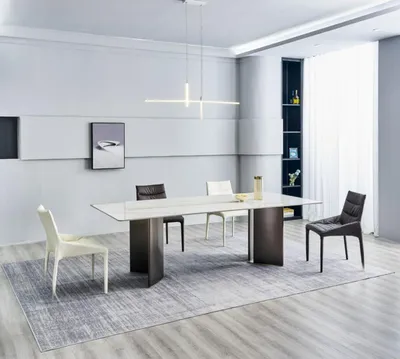 Immagine prodotto di Set sala da pranzo Tavolo da pranzo elegante 6x sedie Gruppo struttura in legno 7 pezzi