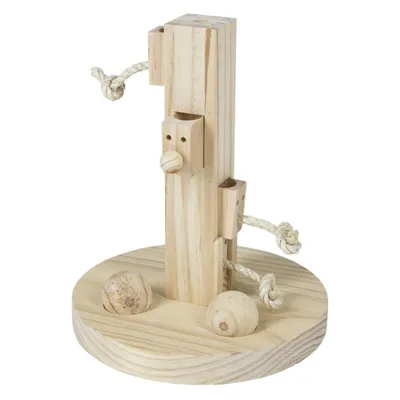 Produktbild von KERBL Lernspielzeug für Nagetiere Futterbaum, Holz 25x25x30cm