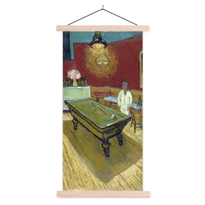 Produktbild von MuchoWow® Textilposter Das Nachtcafé - Vincent van Gogh 40x80 cm mit holzfarbenen Rahmen - Wohnzimmer