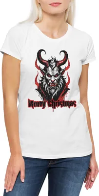 Produktbild von Urban Backwoods Evil X-Mas Krampus, Damen T-Shirt, Farbe: Weiß, Größe: 2XL