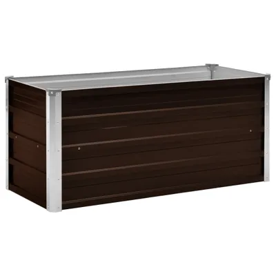 Immagine prodotto di vidaXL Letto da giardino rialzato Marrone 100 x 40 x 45 cm Acciaio zincato