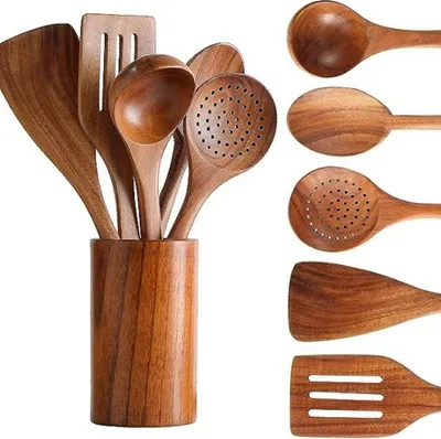 Produktbild von Kochbesteck-Set Kochbesteck-Set Küchenhelfer, Küchenzubehör Set Spaghettilöffel (6-Set)