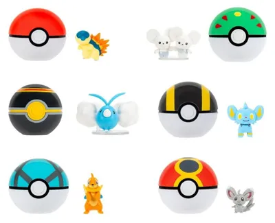 Zdjęcie produktu dla Figurki Pokémon Clip 'n' Go, seria Poké Balls, zestaw (6 sztuk)