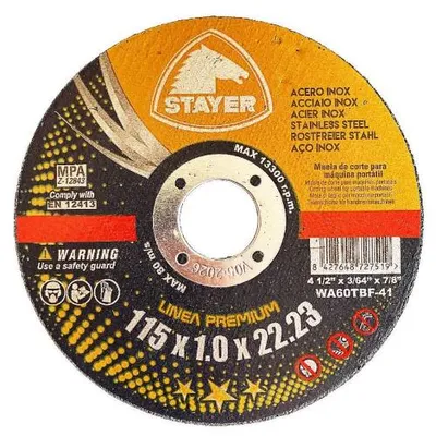 Obrázek produktu pro Kotouč na řezání kovů PREMIUM T41, Ø 115 x 1 x 22,23 mm, 10 kusů, STAYER