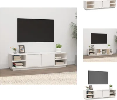 Zdjęcie produktu dla vidaXL Szafka pod TV biała 156x40x40 cm lite drewno sosnowe - Meble TV