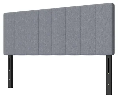 Produktbild von Höhenverstellbares Kopfteil für Bett mit Metallbeinen, gesteppt, Polsterkopfteil in Leinenoptik für Schlafzimmer 160 x 10 x 106/116/126 cm Grau