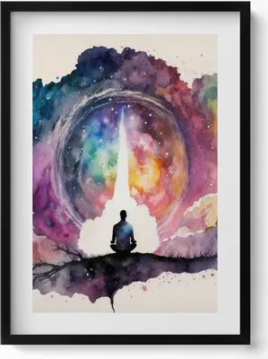 Produktbild von Lebensstil Meditation– Wandbild mit Rahmen – Gerahmtes Bild  – Wanddekoration – 50x70 cm –  Schwarz Rahmen