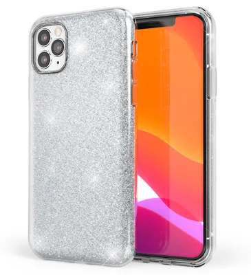Produktbild von NALIA Glitzer Handyhülle kompatibel mit iPhone 11 Pro, Diamant Glitzer Handyhülle Cover Silber
