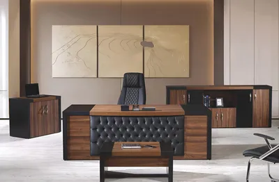 Produktbild von Bürotisch Büromöbel Komplettbüro Schreibtisch Set 4tlg Holz Braun Büro