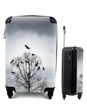 Produktbild von MuchoWow® Koffer Handgepäck Trolley Rollkoffer Kleine Reisekoffer mit 4 Rollen - Vögel in einem Baum - Cabin Size < 55x40x23 cm & 55x40x20 cm - Fotokoffer - Kabinenkoffer - Boardgepäck - Reise-Box - Reisekoffer - Reisegepäck - Koffer mit Bild - Trolley für Kinder