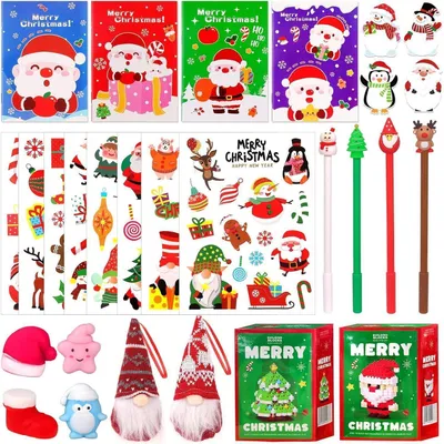 Produktbild von Adventskalender Füllung für Kinder 28 Teile Squishies Sticker Stifte