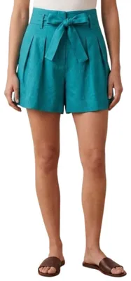 Produktbild von Zara Damen-Shorts kurze Leinen-Shorts mit Bindegürtel XS