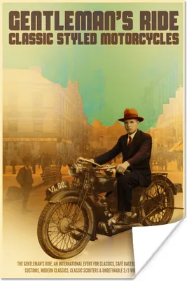 Produktbild von MuchoWow® Poster Mancave - Motor - Männer - Vintage 40x60 cm - Plakate für die Wand - Poster Babyzimmer