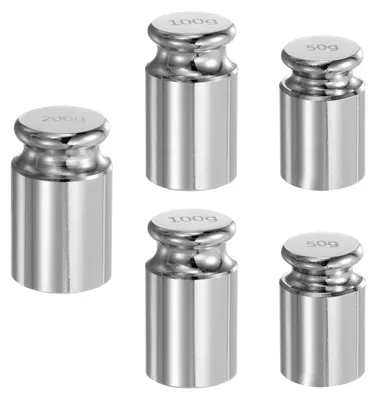 Kalibriergewicht-Set 50/100/200 g, M1, 5 Stück, verchromter Stahl