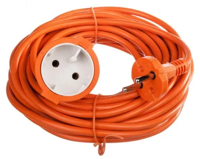 Produktbild von Gartenverlängerungskabel 1-fach Steckdose b/u 10m /H05VV-F 2x1/ orange P01310