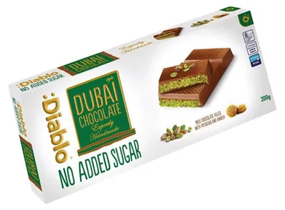 Produktbild von Dubai-Schokolade Diablo (ohne Zuckerzusatz, mit Maltit), 200 g
