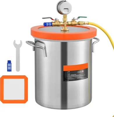Image de SucceBuy Chambre à vide de 3 gallons avec couvercle en verre trempé, chambre de dégazage en silicone