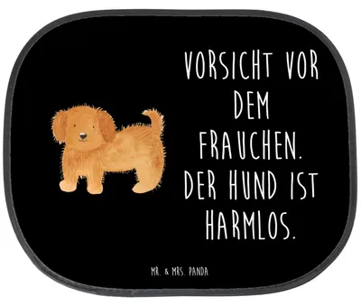 Produktbild von Mr. & Mrs. Panda Sonnenblende Auto Hund Flauschig - Schwarz - Geschenk, Sprüche, Sonnenschutz für, Hunde, Autoscheiben, Hitzeschutz, Witzig, Hundeliebe