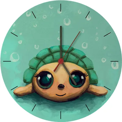 Produktbild von Schildkröte in Wasserfarbenoptik Wanduhr aus MDF