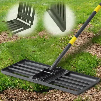 Obrázok produktu pre Kovová hrable na úpravu trávnika – 157 cm – záhradný nástroj