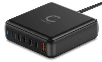 Produktbild von CELLONIC 200W USB-C Ladegerät GaN, 6-Port Schnellladegerät & Ladestation mit PD & QC 3.0 für Laptop, Tablet & Smartphone