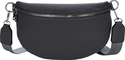 Produktbild von Bauchtasche (7705) Umhängetasche Crossbody-Bag Hüfttasche Kunstleder Italy-Design GREY