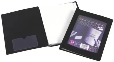 Produktbild von Präsentations-Sichtbuch A5 PP 24 Hüllen schwarz Packung mit 10 Stück