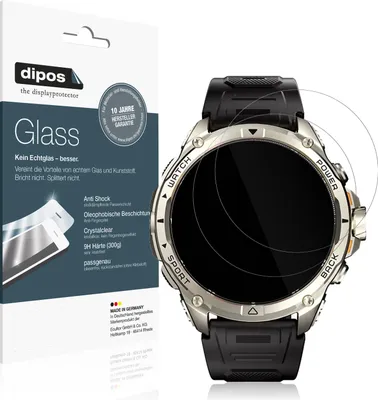 Produktbild von 2x Schutzfolie für Kumi U5 Pro 1.43 Zoll - Anti-Shock 9H Folie dipos Glass Kunststoffglas