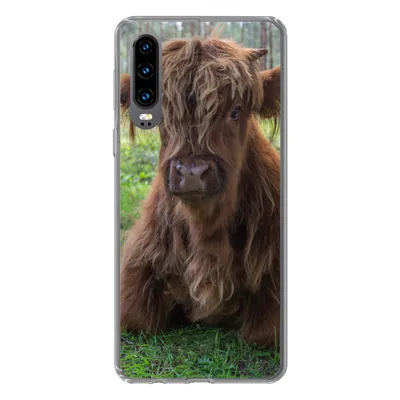 Produktbild von MuchoWow® Handyhülle Schutzhülle Hülle für Huawei P30 Schottischer Highlander - Kröte - Tiere Silikon Softcase Handy Hülle - Kartenbesitzer