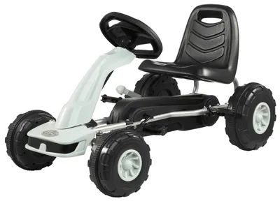 Obrázok produktu pre Detské pedálové go-kart, robustná kovová konštrukcia, bezpečný dizajn, farba: sivá