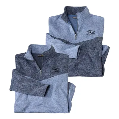 Image de Atlas For Men - Pulls pour homme (lot de 2) AF1357 (XXL) (Bleu tacheté/Bleu foncé)