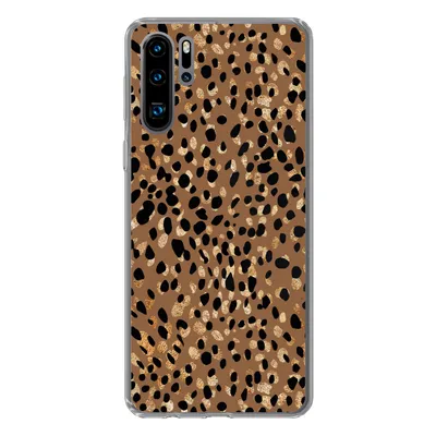 Produktbild von MuchoWow® Handyhülle Schutzhülle Hülle für Huawei P30 Pro Tiermuster - Luxus - Gold - Braun Silikon Softcase Handy Hülle - Schutzdeckel