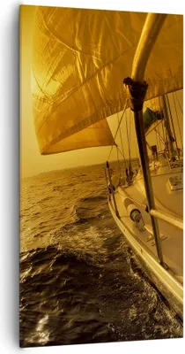 Produktbild von Bild auf Leinwand - Leinwandbild - Ozean Segelboot Yacht - 65x120cm - Wand Bild - Wanddeko - Leinwanddruck - Bilder - Kunstdruck - Wanddekoration - Leinwand bilder - Wandkunst - PA65x120-0322