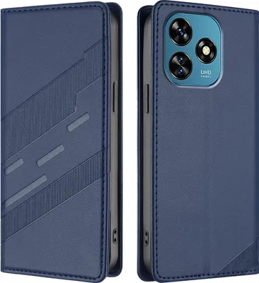 Produktbild von Hülle für Oukitel C51, Kunstleder Brieftaschen Handyhülle mit Kartenfach und Standfunktion Blau