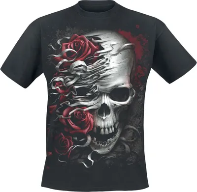 Produktbild von Spiral T-Shirt Herren Skulls N' Roses schwarz XXL