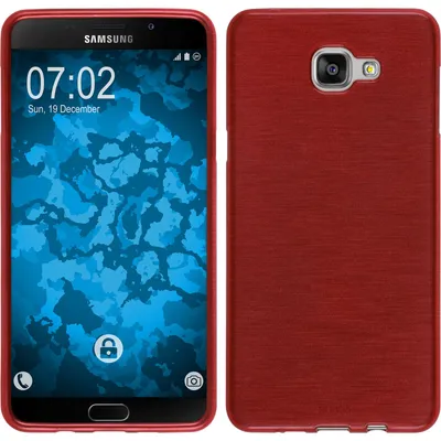 Produktbild von PhoneNatic Case kompatibel mit Samsung Galaxy A9 (2016) - rot Silikon Hülle brushed Cover