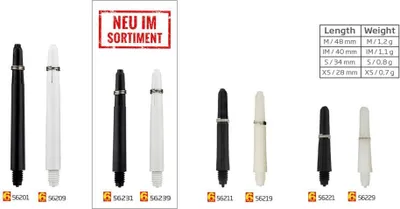 Produktbild von BULL'S 6-Pack Nylon Shaft - xs/schw. -- 1 Stck
