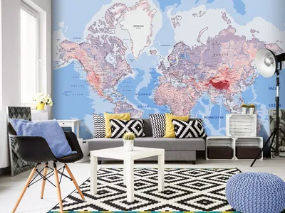 Zdjęcie produktu dla Fototapeta flizelinowa 400x280 cm fototapeta mapa świata XXL mapa świata k-A-0061-a-b