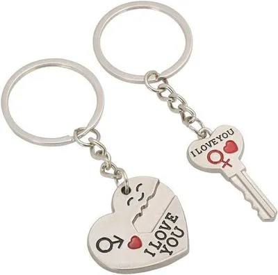 Productafbeelding van Sleutelhanger met Liefdesthema voor Valentijnsdag - Romantisch Cadeau voor Mannen en Vrouwen