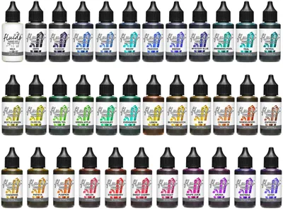 Produktbild von 35x 30 ml Octopus Fluids Resin Ink Set, Alcohol Ink für Epoxidharz und UV-Resin