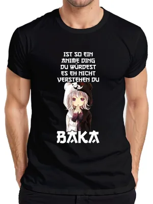 Immagine prodotto di Anime thing you wouldn't understand BAKA kawaii chibi otaku t-shirt da uomo, nero, XL