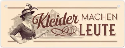 Produktbild von Kleider machen Leute Metallschild L in 10,5x28cm XL Warum warten? Holen