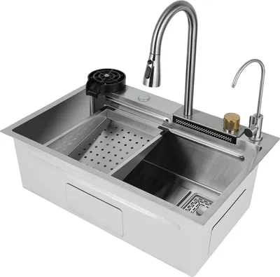 Produktbild von Küchenspüle/Spülbecken - Einzelbecken - 304 Edelstahl - Mit Armatur - 1 Hahnloch - Silber