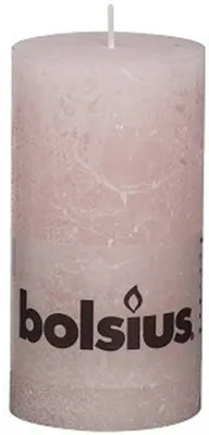 Produktbild von Bolsius Rustik Stumpenkerze pastellpink Höhe 13 cm Ø 6,8 cm