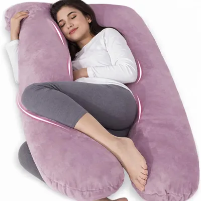 Produktbild von U Form Seitenschläferkissen Rosa – Schwangerschaftskissen XXL, Stillkissen Groß, Lagerungskissen für Schwangere, Body Pillow, Schlafkissen für Frauen