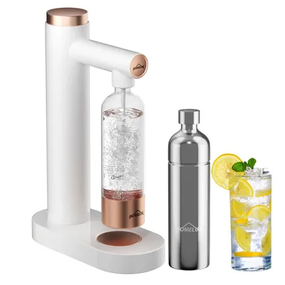Produktbild von HOMELUX Wassersprudler, Sprudelwasser Maschine Mit 1L PET-Flaschen&1L 316 Edelstahl Flasche, Soda Maker, Wasser Sprudel GeräT, Weiß