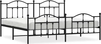 Obrázek produktu pro vidaXL Postel s čelem a nohou kovová černá 193x203 cm